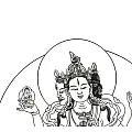 藏傳密宗T恤(滑鼠親繪)-唐卡畫風!!-2